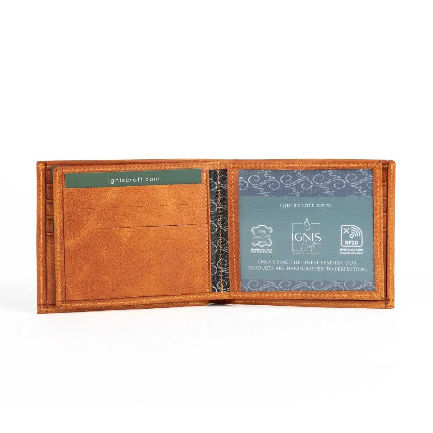 Ignis Craft Bifold Leather Wallet | Essential Amber