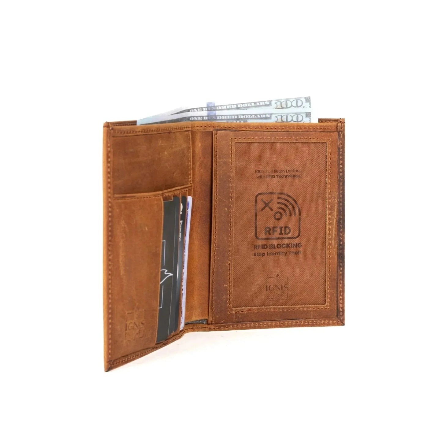 Leather Passport Wallet | Voyager Amber - Ignis Craft