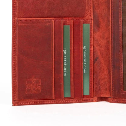 Leather Passport Wallet | Voyager Carnelian - Ignis Craft