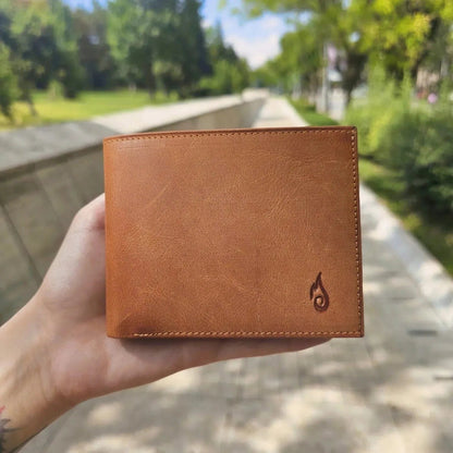 Mens Leather Wallet | Essential Dynamic Amber - Ignis Craft