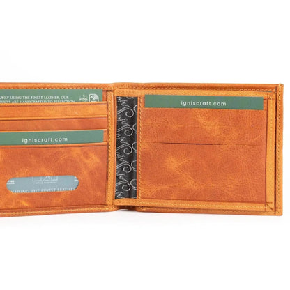 Mens Leather Wallet | Solo Dynamic Amber - Ignis Craft