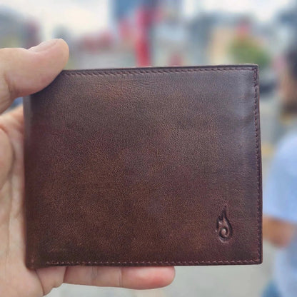 Mens Leather Wallet | Solstice Agate - Ignis Craft