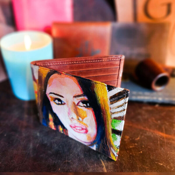 Portre El Boyaması | Özel Bifold Erkek Cüzdanı - Görsel 13